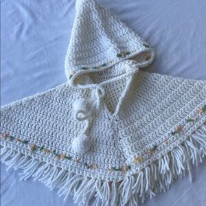 Handmade Crochet Poncho with Hood